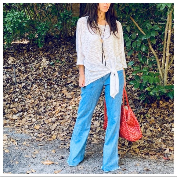 White tie front dolman sleeves loose fit tunic - Picture 7 of 8